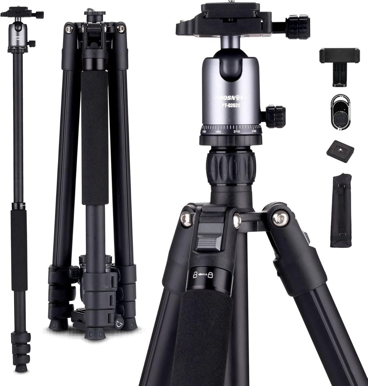 Compact Aluminum Camera Tripod with 360 Degree Ball Head Q284866