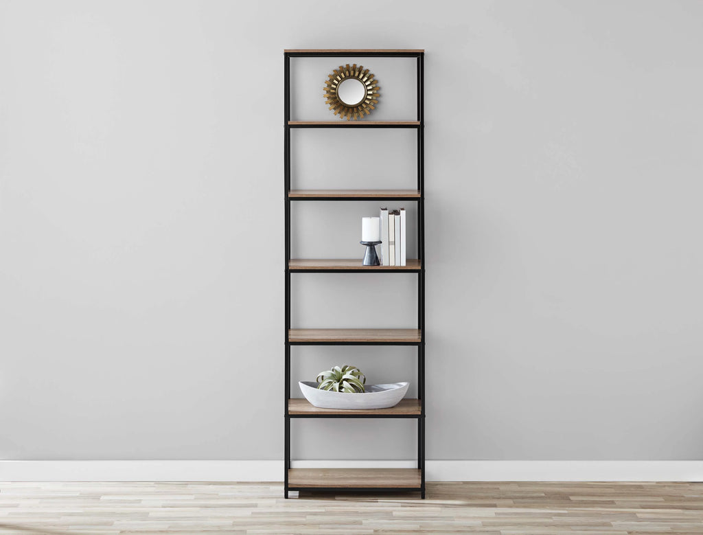 6-Shelf Metal Frame Bookcase Z982