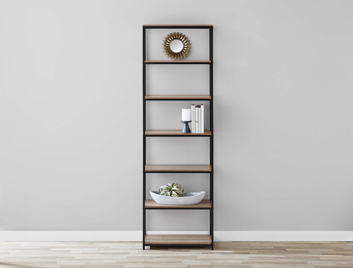 6-Shelf Metal Frame Bookcase Z982