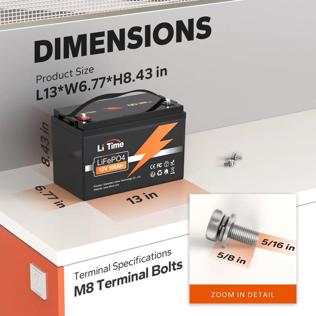 12V 100Ah Lithium LiFePO4 Battery Z369