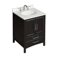 24 in. Espresso Bath Vanity with White Cultured Marble Top and White Basin Z639