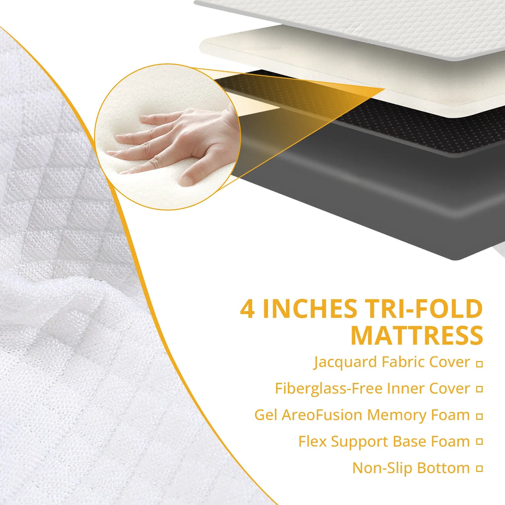 Queen Size Memory Foam Folding Mattress with Cover X739
