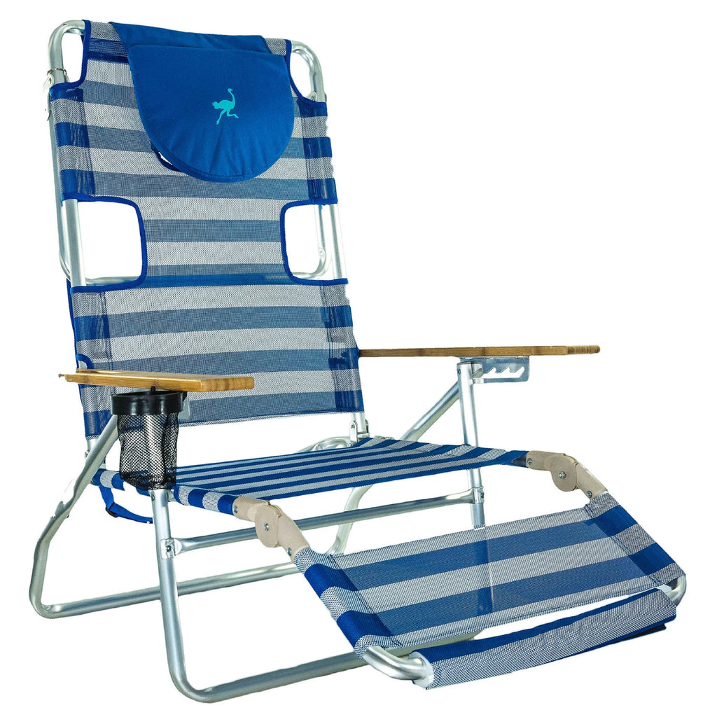 Striped Blue Reclining Beach Chair D56534