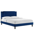 Navy Velvet Twin Platform Bed T74133