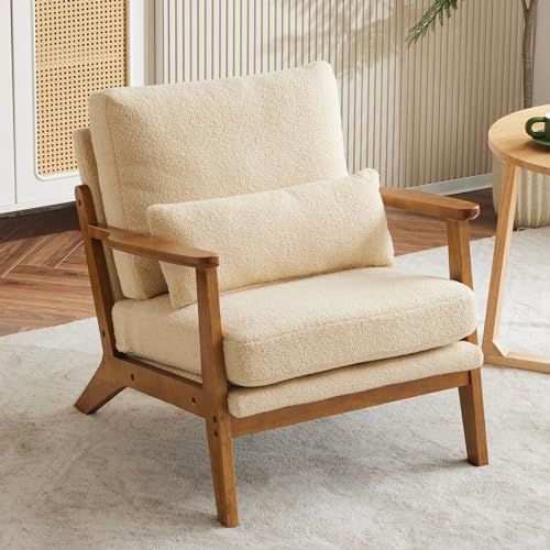 Brown Accent Chair with Lumbar Pillow T901988