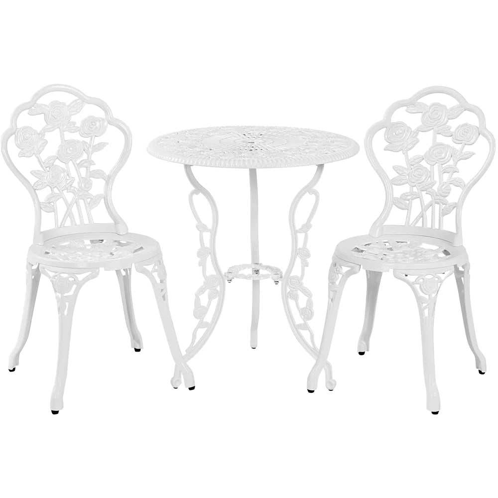 3 Piece Patio Bistro Table Set with Umbrella Hole Y637