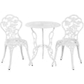 3 Piece Patio Bistro Table Set with Umbrella Hole Y637