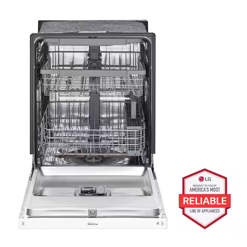 White Front Control Dishwasher with 3rd Rack P10873