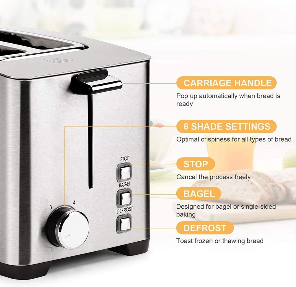 4 Slice Wide Slot Stainless Steel Toaster P353
