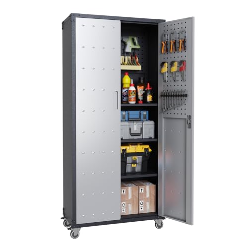 Metal Garage Storage Cabinet with Wheels K5254