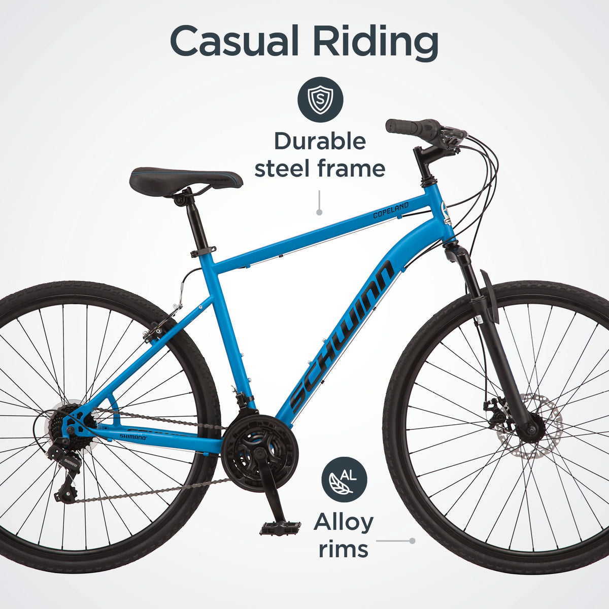 Blue 21 Speeds 700c Wheels Hybrid Bike J9504