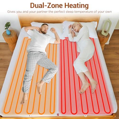Queen Heated Mattress Pad with Dual Zone Control C9644