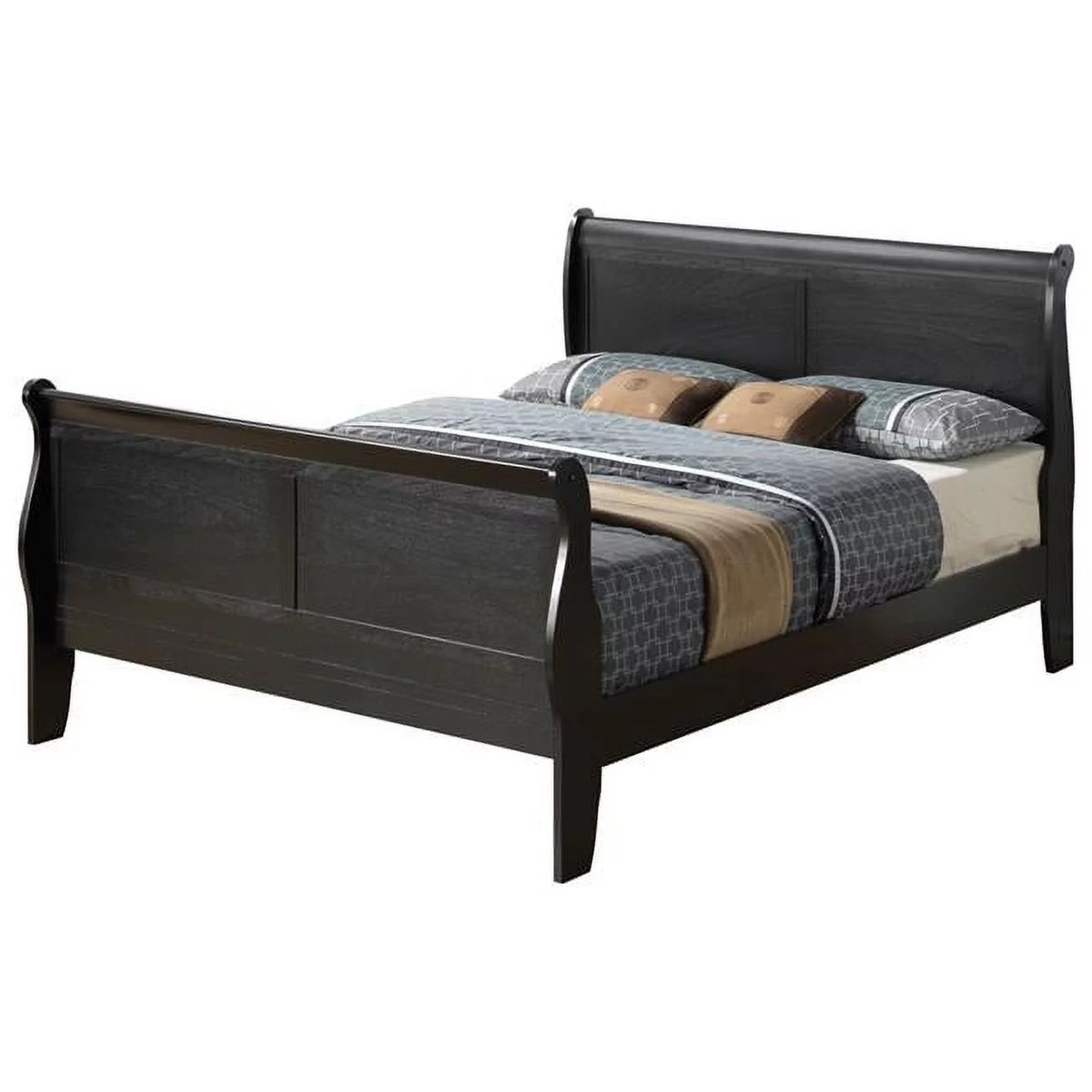 Black Full Size Sleigh Bed F36403