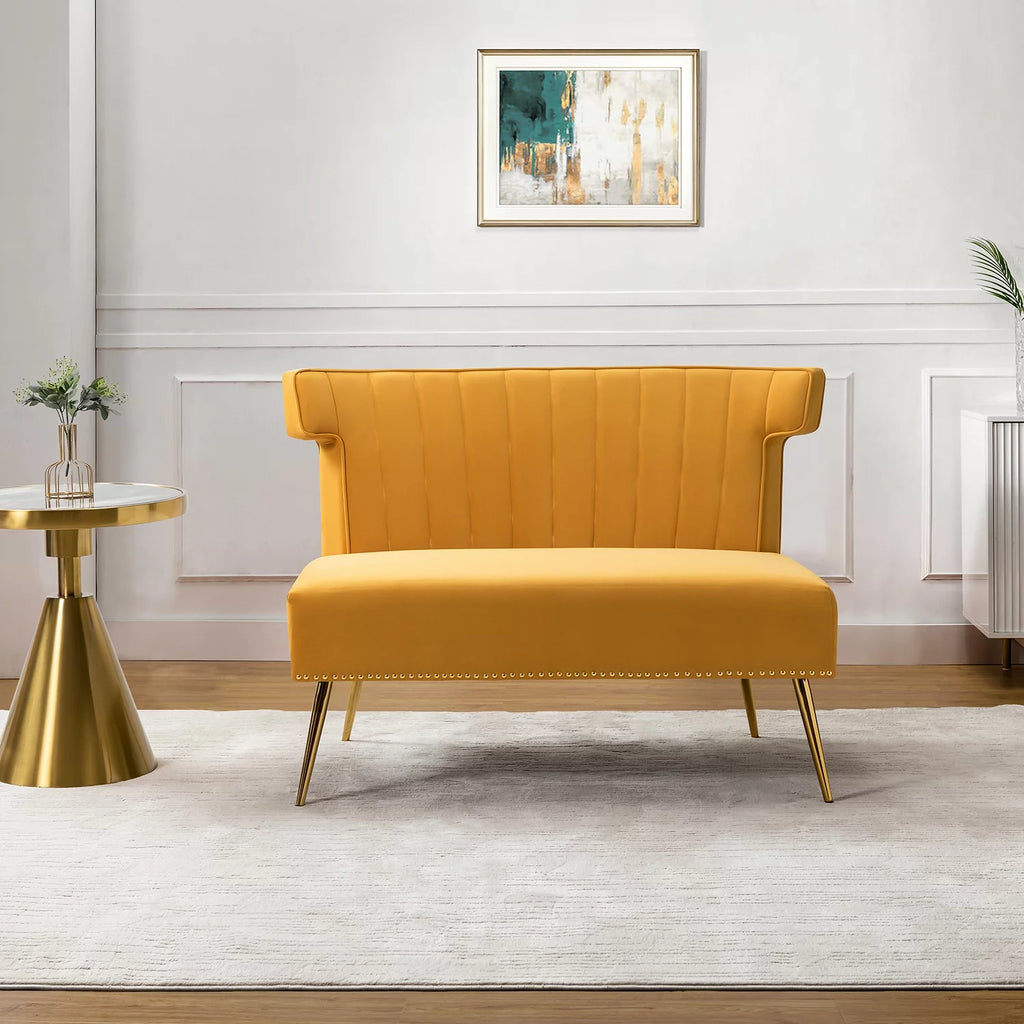 Velvet 2 Seat Wingback Loveseat Sofa T348