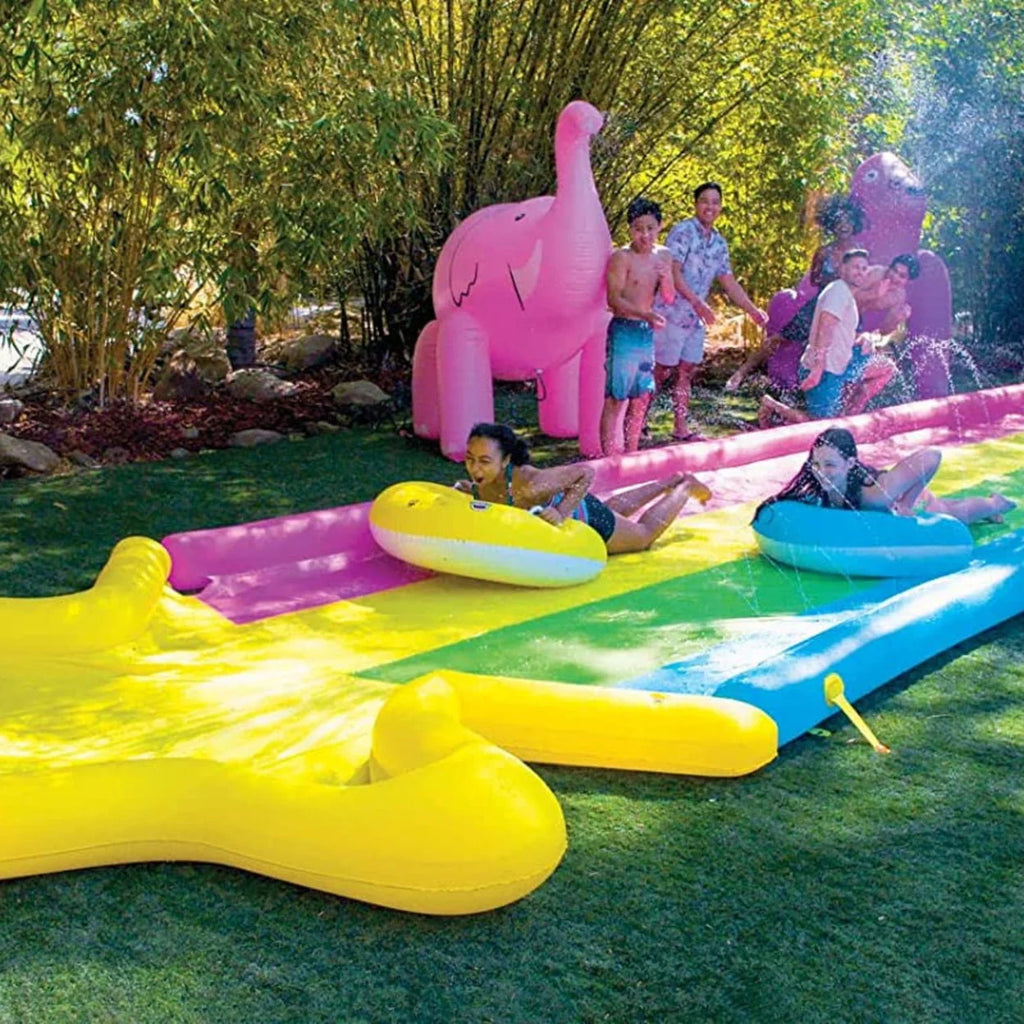 40' x 8' Rainbow Star Super Slide with 2 Inflatable Sleds U994748