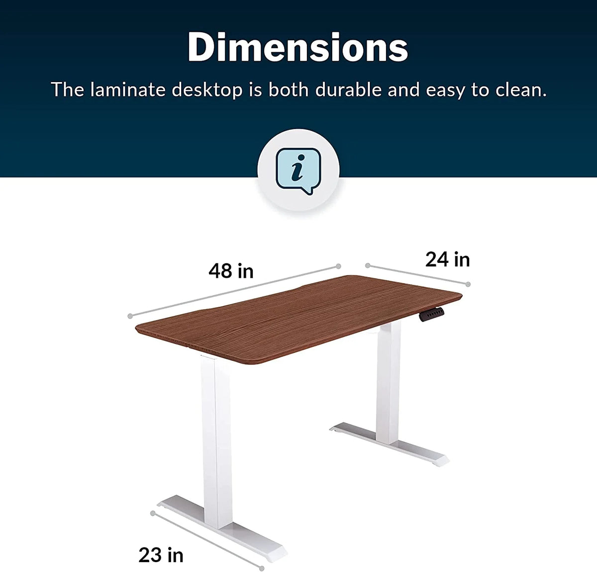 Electric Height Adjustable Standing Desk 48" x 24" C786356