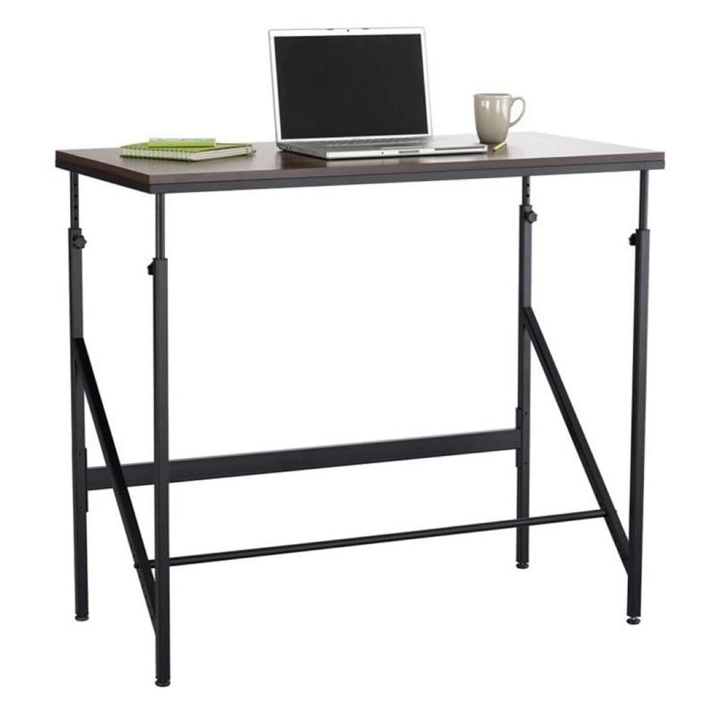 48" Standing Desk with Drafting Chair in Walnut and Orange Y9216