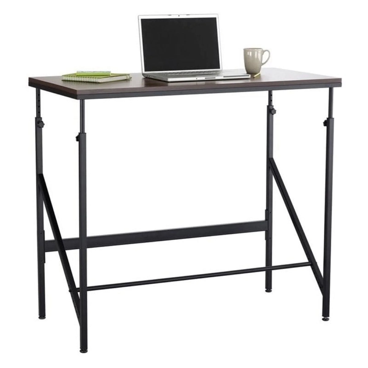 48" Standing Desk with Drafting Chair in Walnut and Orange Y9216
