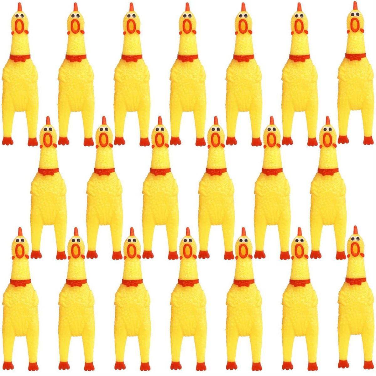 Yellow Rubber Chicken 20 Pcs K5581