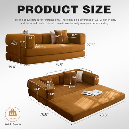 Green Corduroy Convertible Sofa Bed J82436