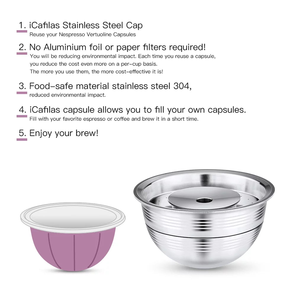 Stainless Steel Reusable Coffee Capsules Filter Set T25117
