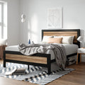 Queen Heavy Duty Metal Platform Bed Frame with Wood Headboard G731