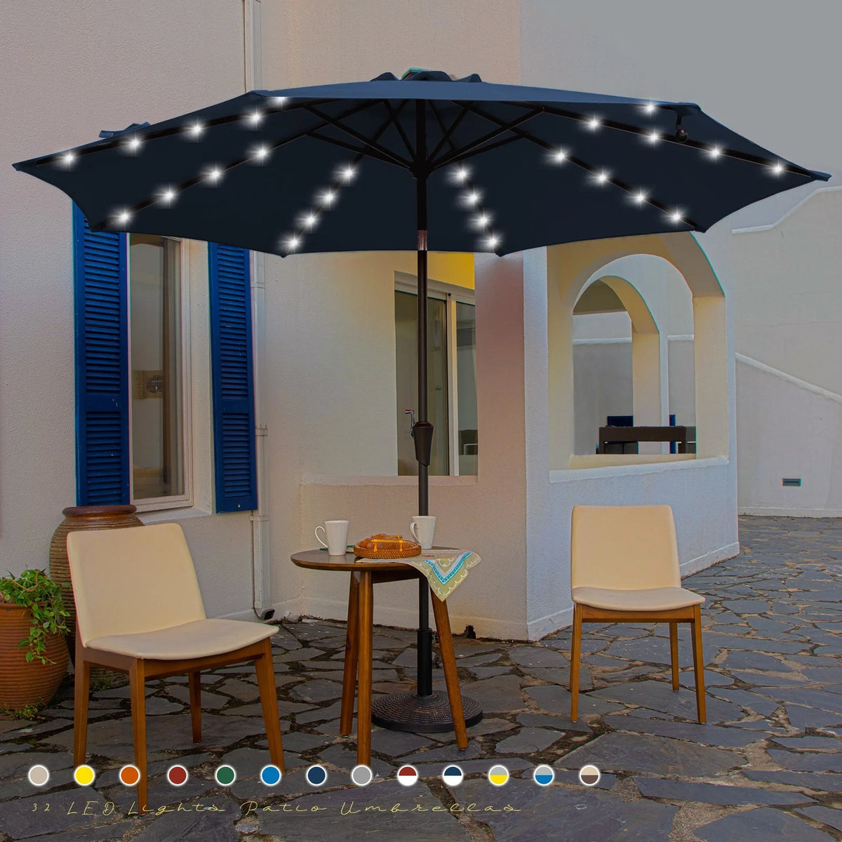 10 ft LED Solar Patio Umbrella N893