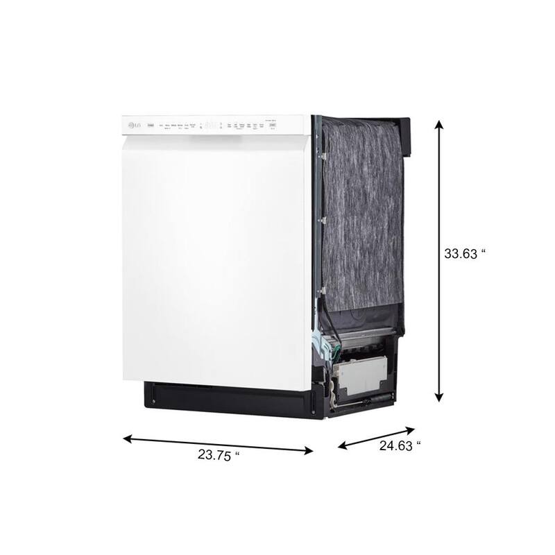 White Front Control Dishwasher with 3rd Rack P10873