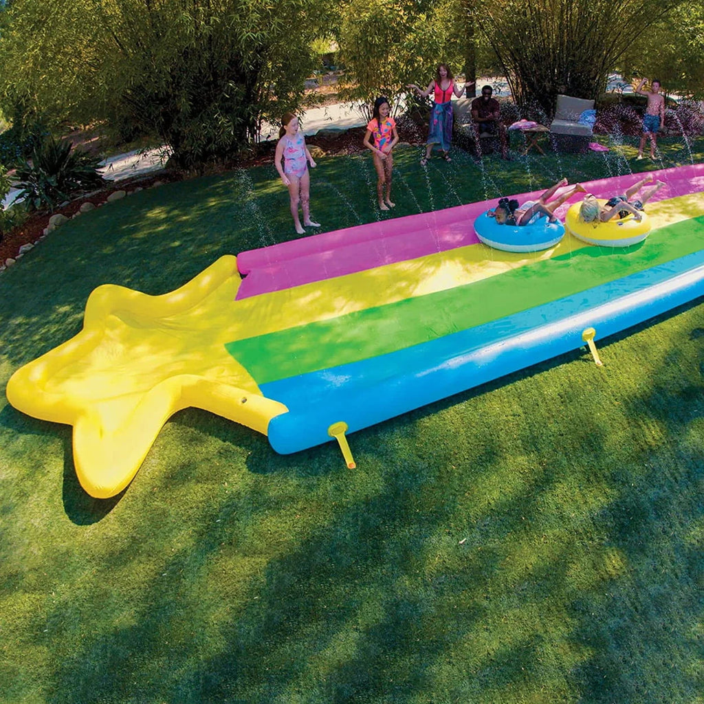 40' x 8' Rainbow Star Super Slide with 2 Inflatable Sleds U994748