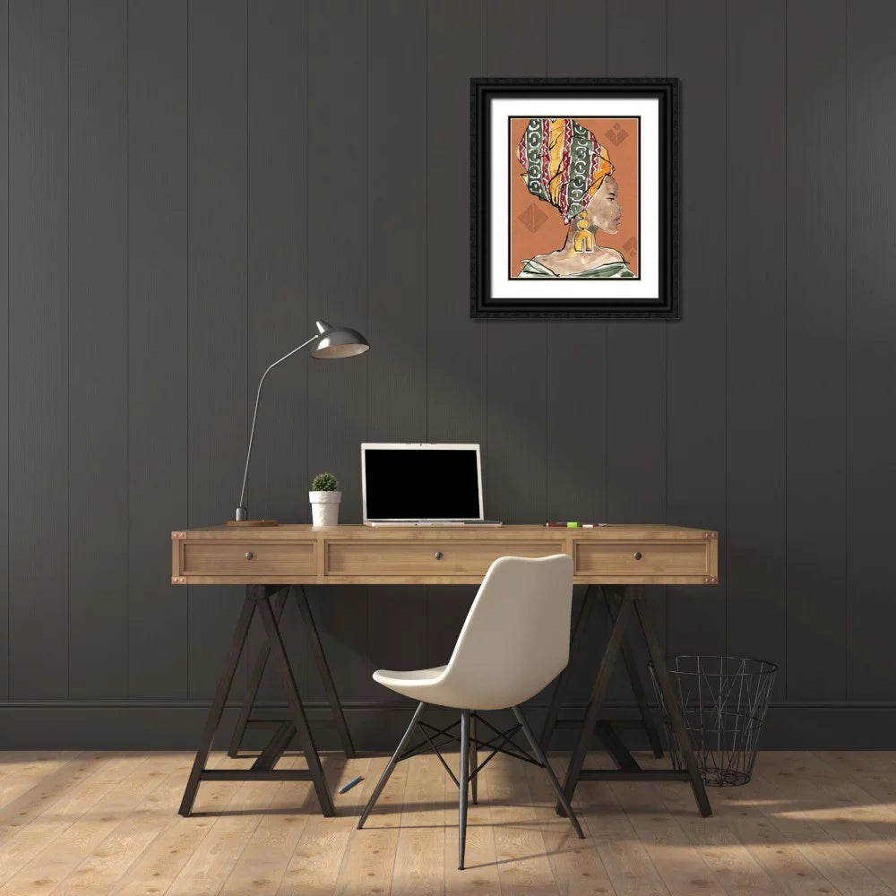Black Ornate Wood Framed Art Print G7271