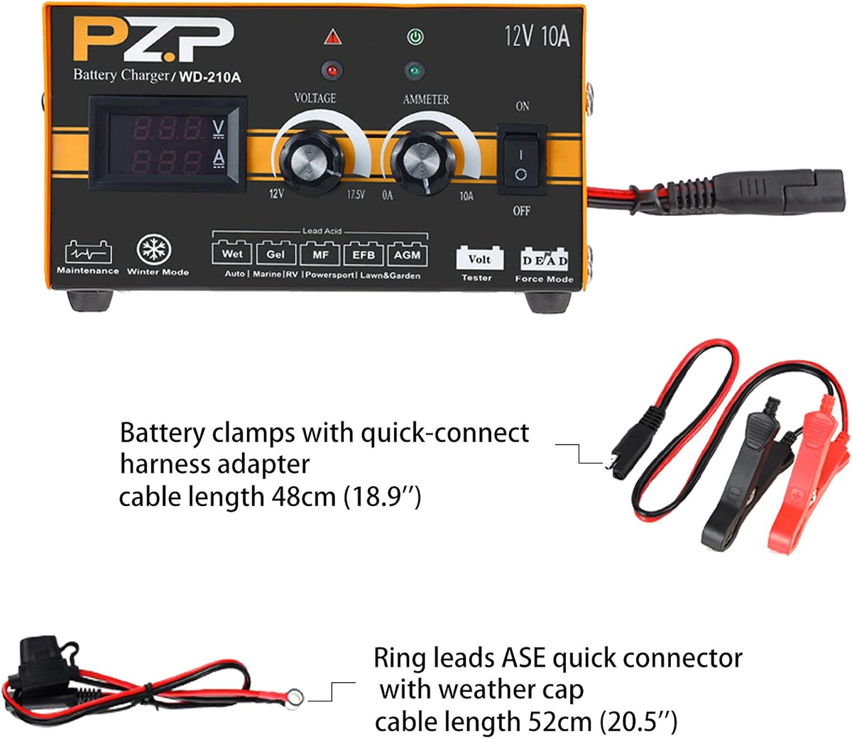 12 Volt 10A Automatic Battery Charger H779015