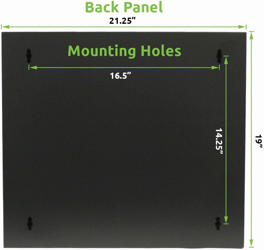 9U Wall Mount Server Cabinet Rack with Glass Door Locking Black N80134