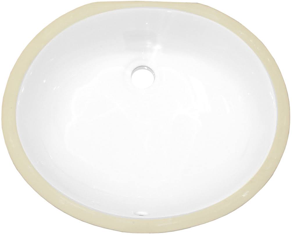 White Oval Undermount Sink Set A946