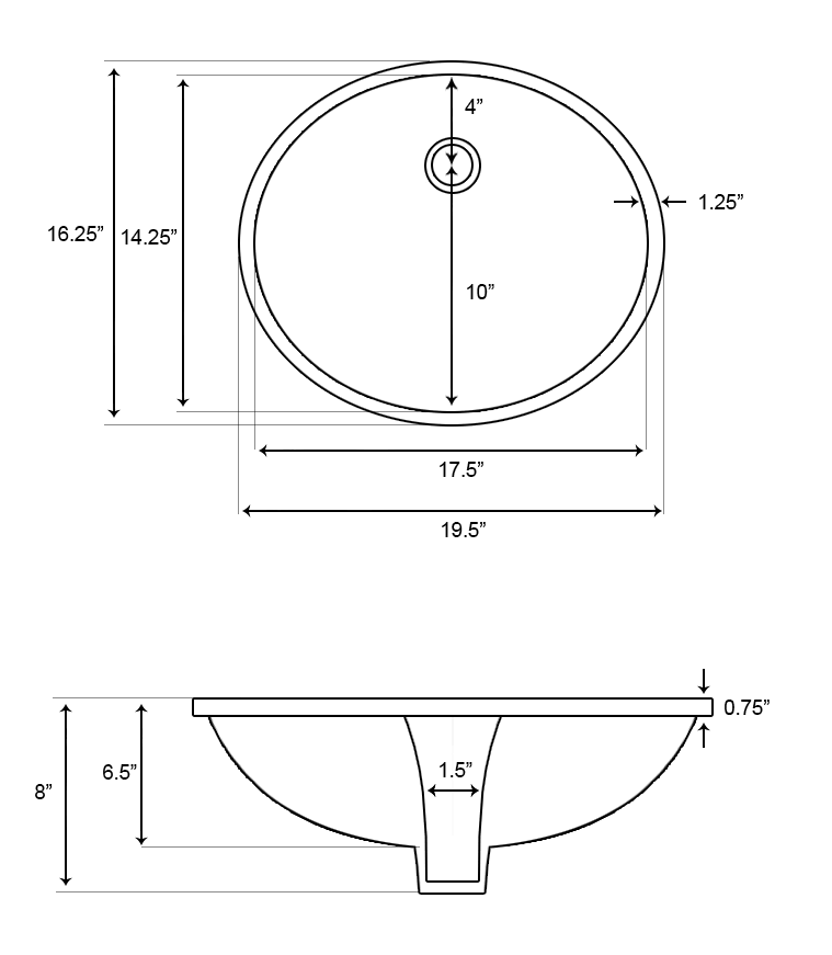 White Oval Undermount Sink Set A946