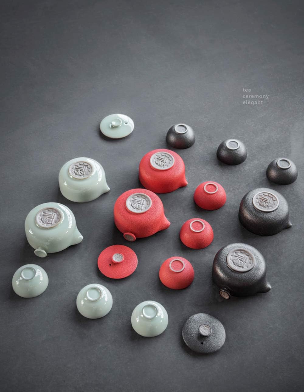 Ceramic Teapot with 4pcs Cups Travel Tea Set L240395