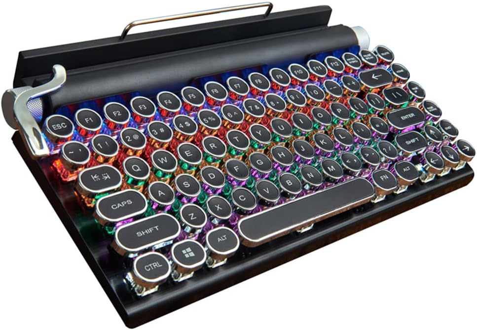 Retro Mechanical Keyboard LED Backlight 83 Keys Bluetooth 5.0 K34971