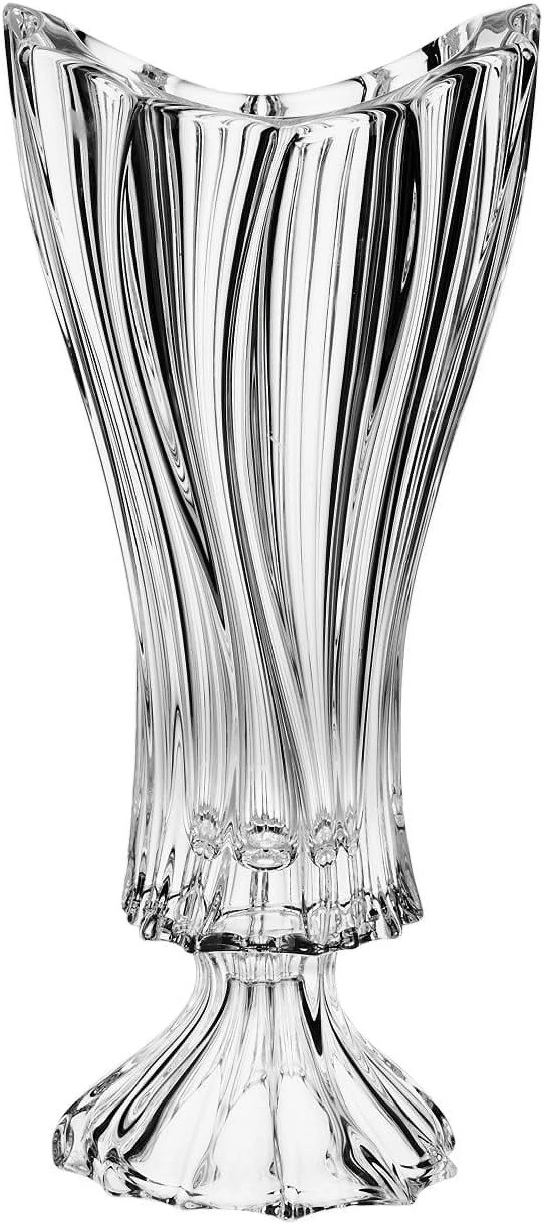 Clear Crystal Glass Footed Vase Y9832