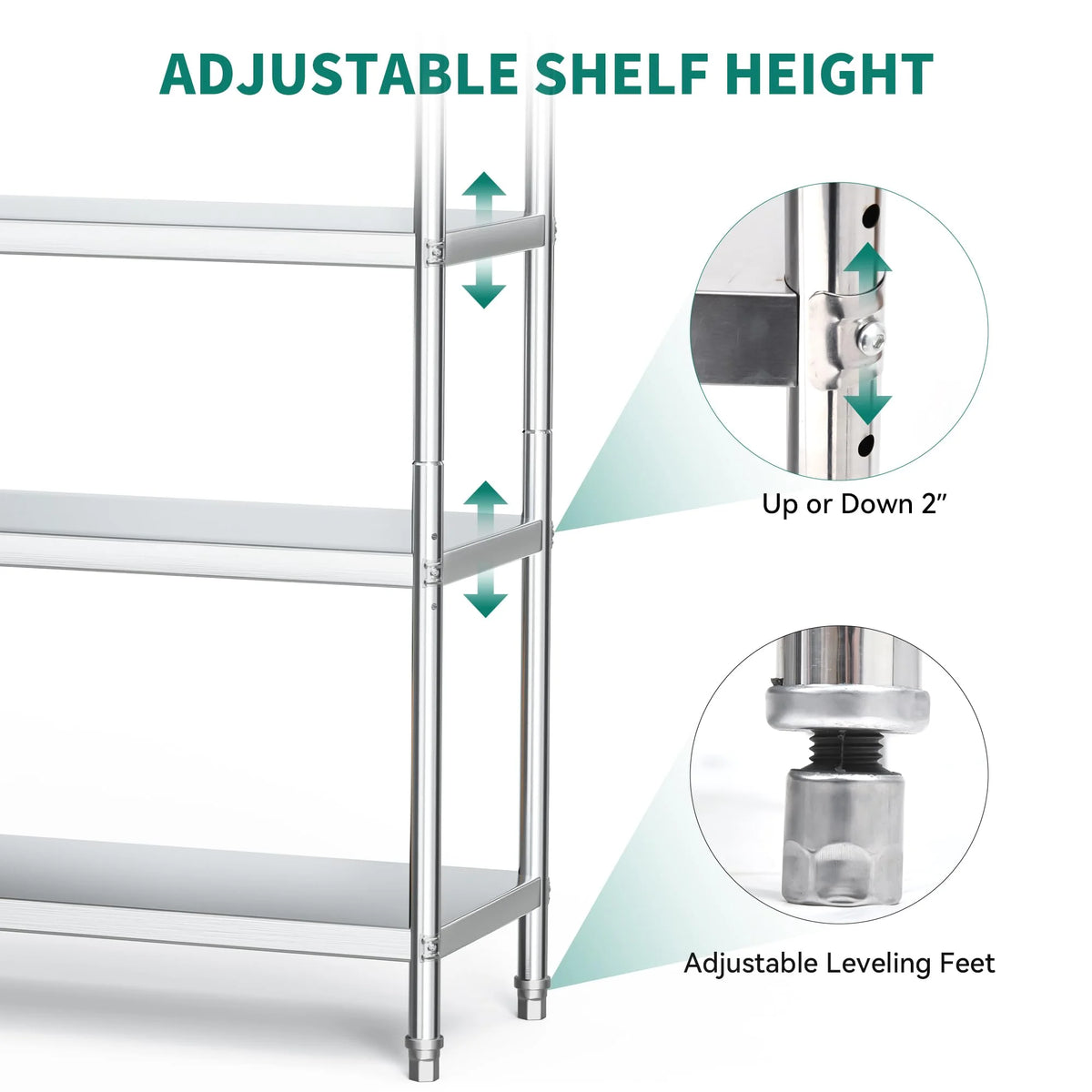 Stainless Steel 4 Tier Storage Shelf D30822