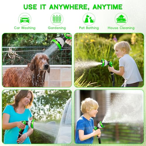 25 FT Non-Expandable Heavy-Duty Water Hose with 10-Function Nozzle G25070