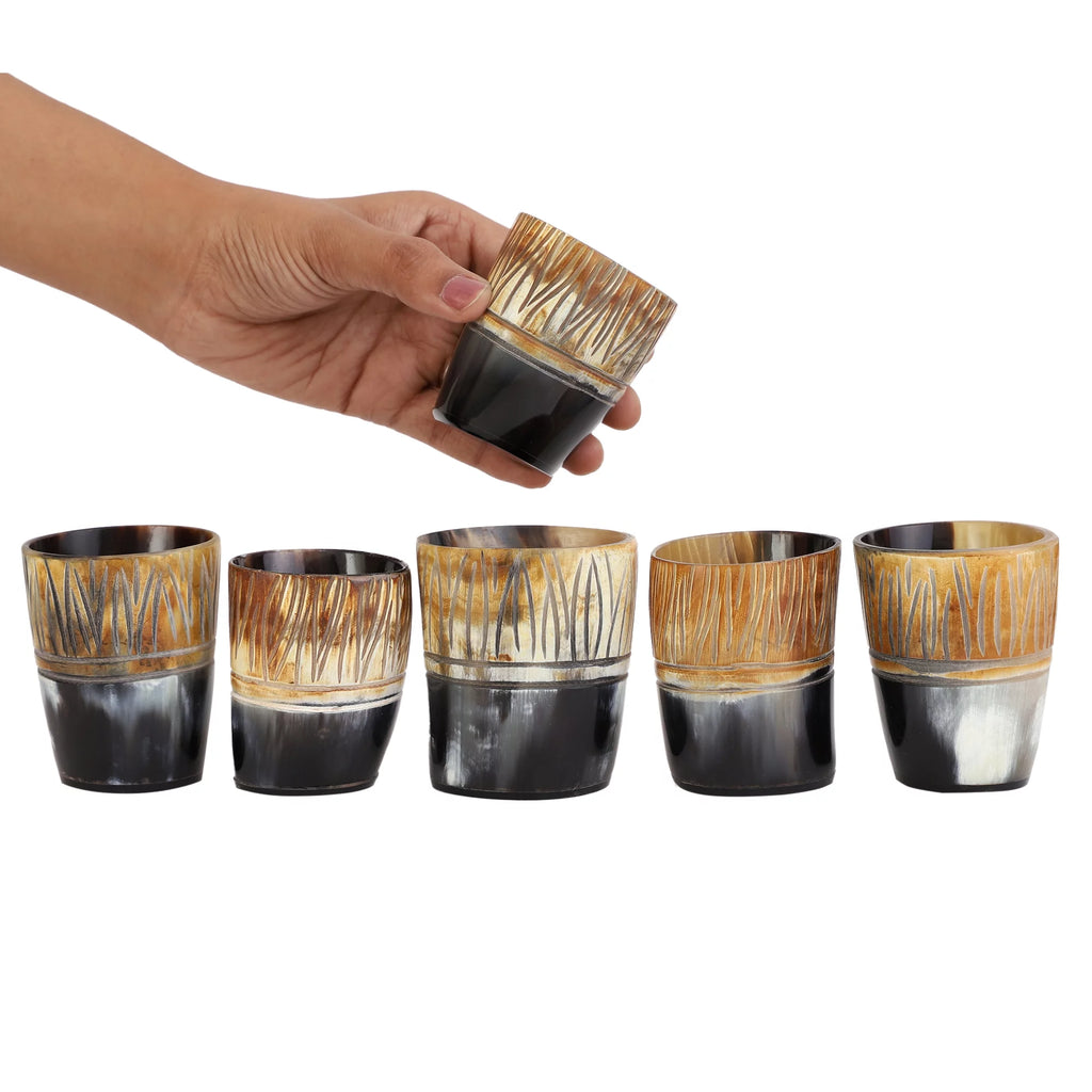 Drinking Horn Shot Cup Glass Ceramic Food Safe 6 Pack Q7644