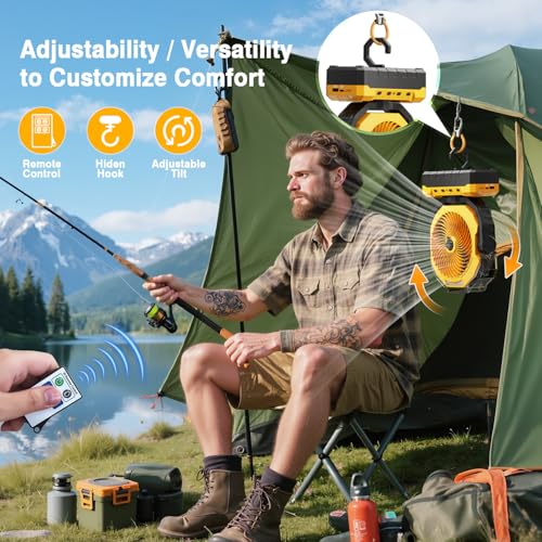 460ml Portable Misting Fan with 24000mAh Rechargeable Battery, Black B690