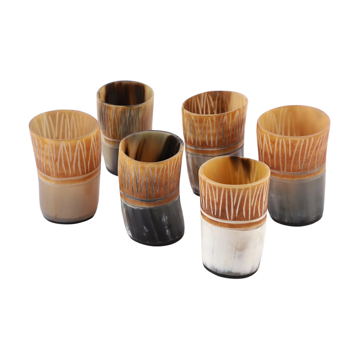 Drinking Horn Shot Cup Glass Ceramic Food Safe 6 Pack Q7644
