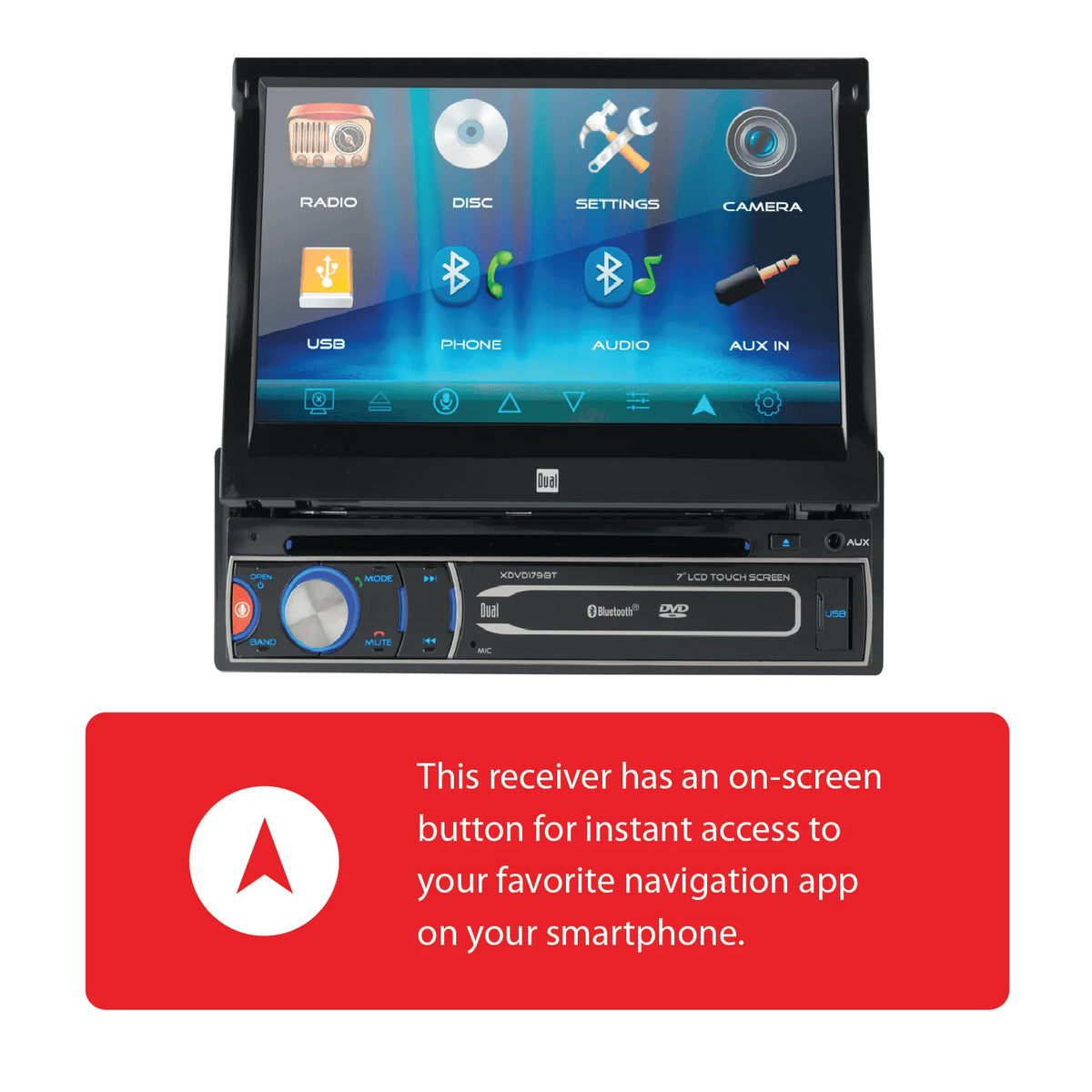 7 inch Single DIN Car Stereo with Motorized Touch Screen P597214