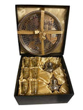 Moroccan Tea Serving Set with Teapot 6 Glasses & Sugar Jar Silver Tray C40466