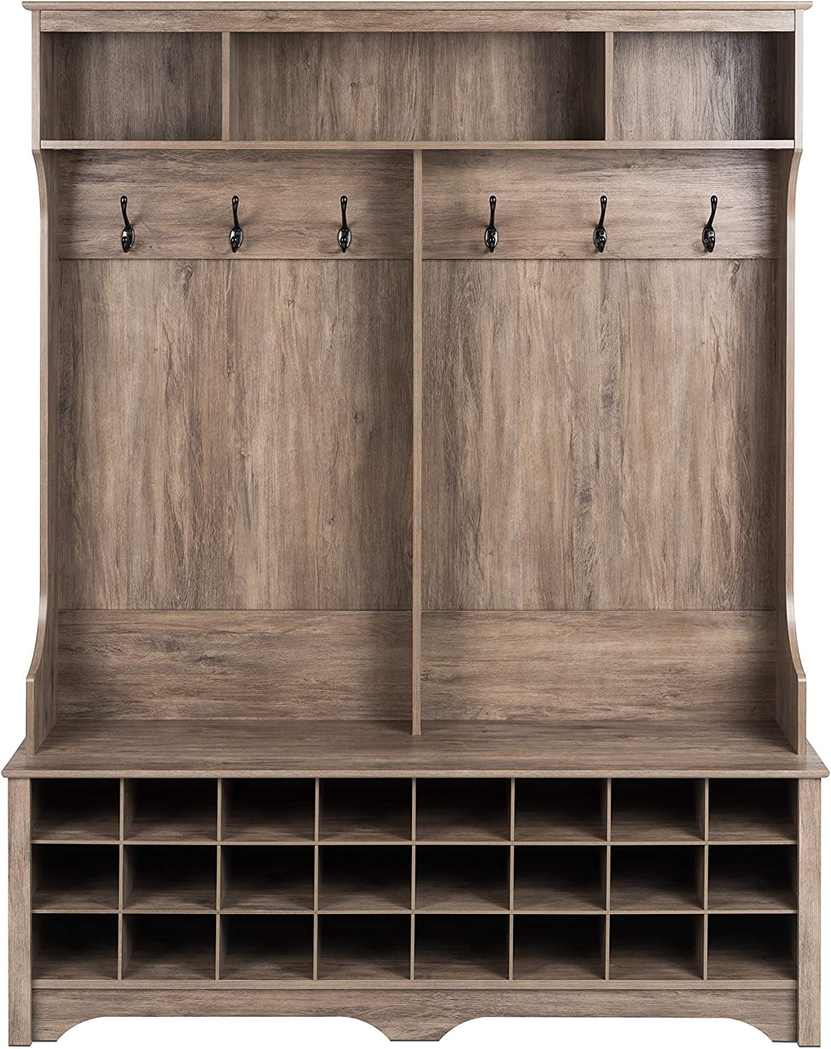 Gray Hall Tree with Bench and Shoe Storage L8522