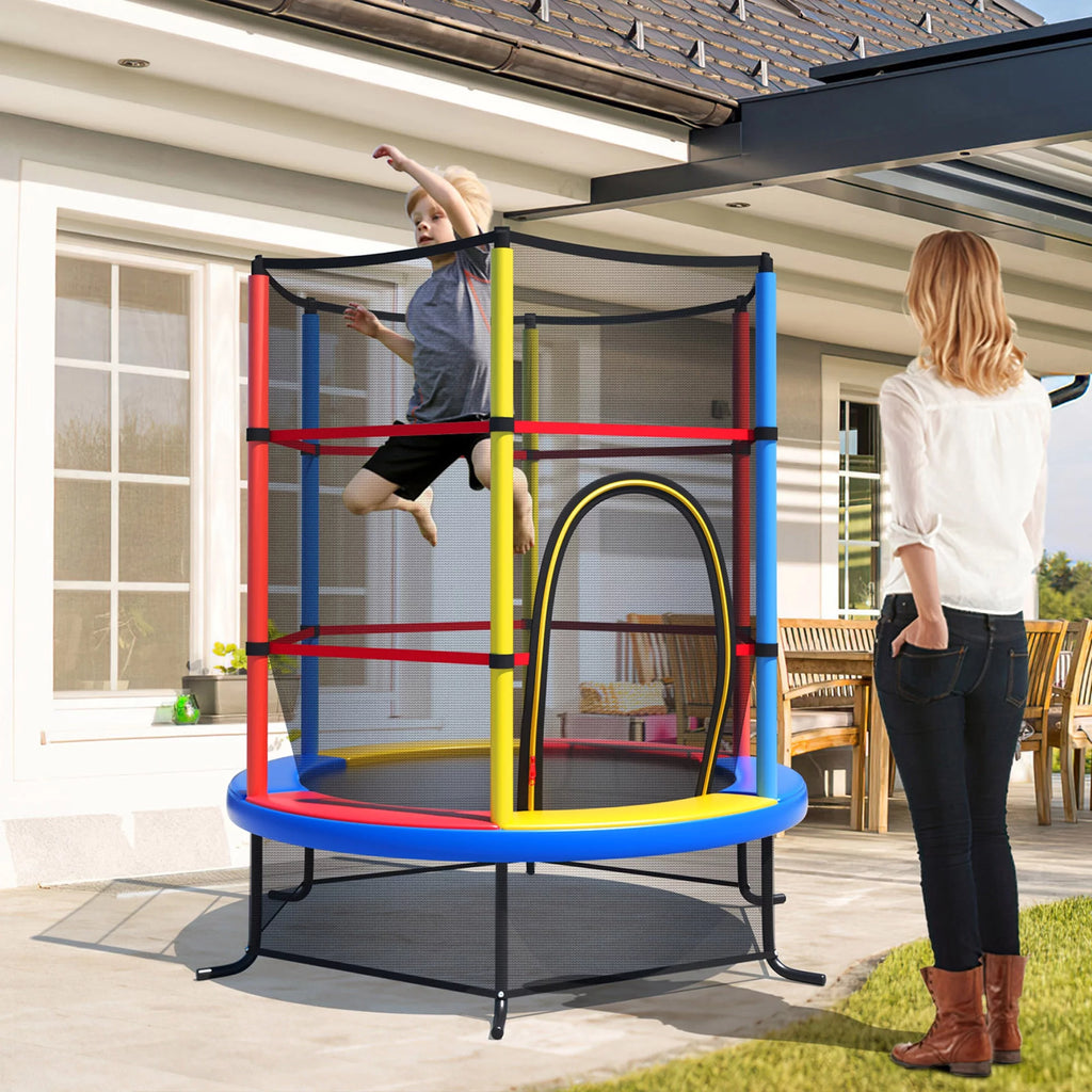 55'' Recreational Trampoline with Enclosure Net Y4505
