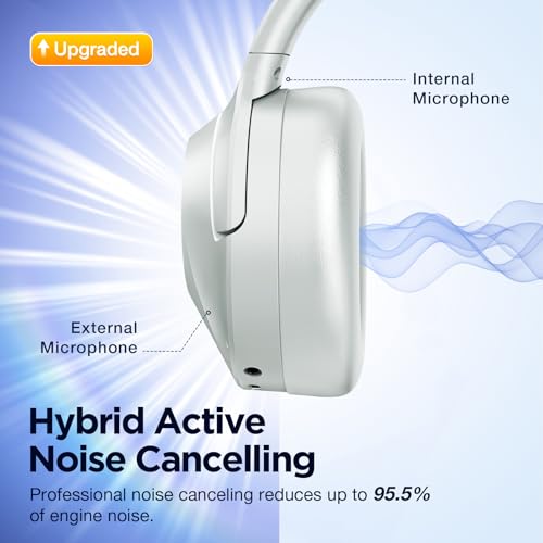 Hybrid Active Noise Cancelling Wireless Bluetooth Headphones Black H241946