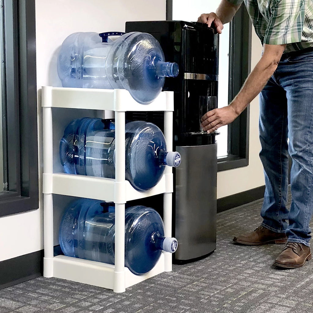 3-Tier White Plastic Storage System with Floor Protector J809417