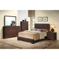 Brown Faux Leather Full Panel Bed K5049