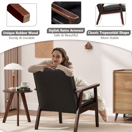 Mid Century Modern Beige Tufted Fabric Accent Chair Q42595